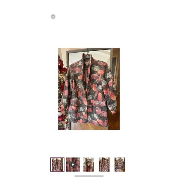 Logo by Lavish Women’s Blazer Jacket Floral Print Long Sleeve Dressy Evening M - Picture 2 of 7